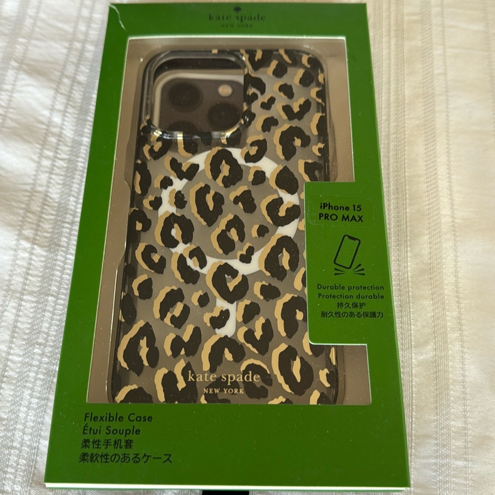 Kate spade leopard animal print iPhone 15 pro max case NWT